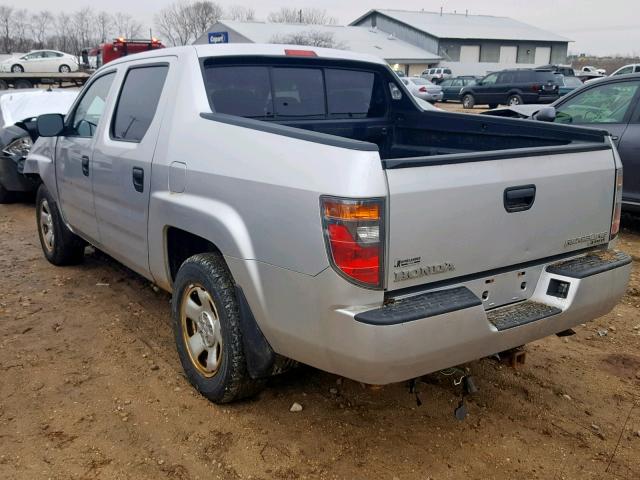 2HJYK16266H556504 - 2006 HONDA RIDGELINE SILVER photo 3