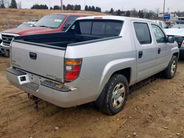 2HJYK16266H556504 - 2006 HONDA RIDGELINE SILVER photo 4