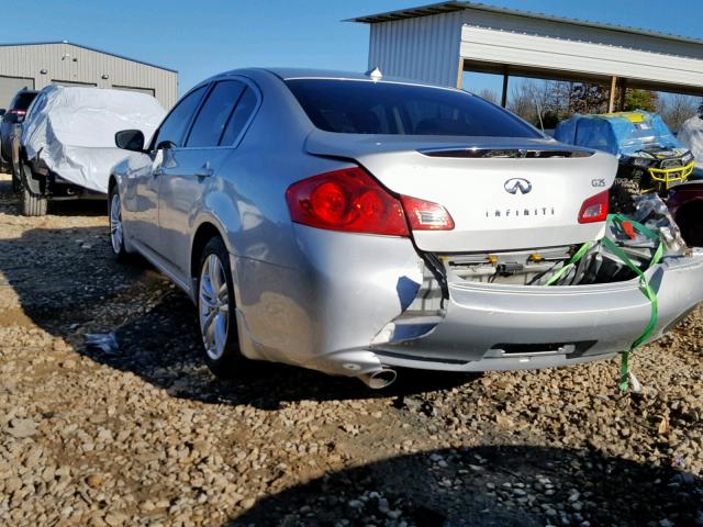 JN1DV6AP0BM831174 - 2011 INFINITI G25 BASE SILVER photo 3