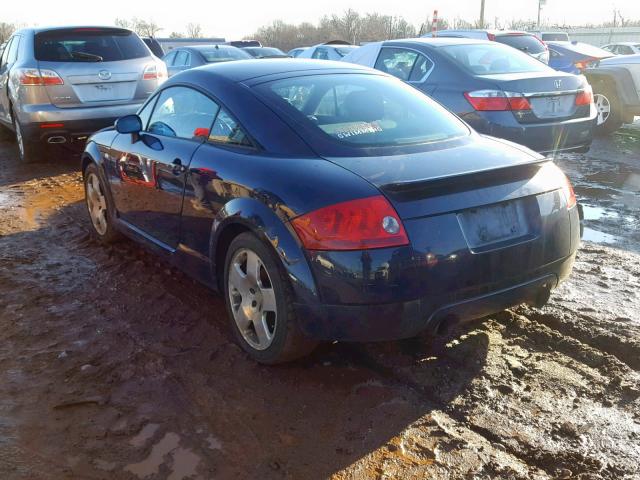 TRUWT28N221010495 - 2002 AUDI TT QUATTRO BLUE photo 3