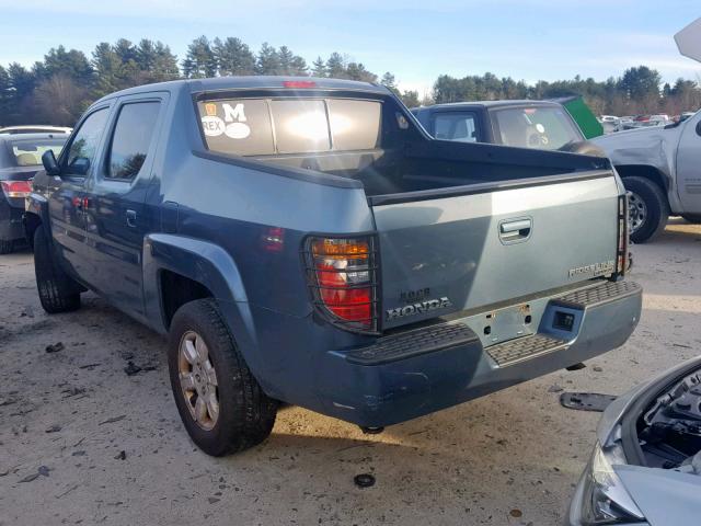 2HJYK16586H514314 - 2006 HONDA RIDGELINE BLUE photo 3