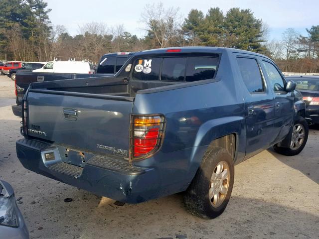 2HJYK16586H514314 - 2006 HONDA RIDGELINE BLUE photo 4