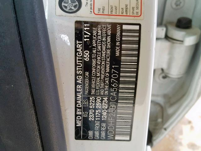 WDDHF2EB1CA567071 - 2012 MERCEDES-BENZ E 350 BLUE WHITE photo 10