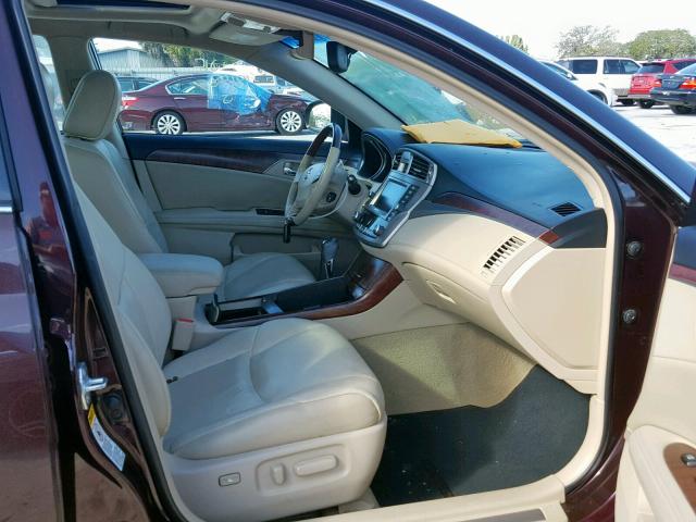4T1BK3DBXBU413972 - 2011 TOYOTA AVALON BAS BURGUNDY photo 5