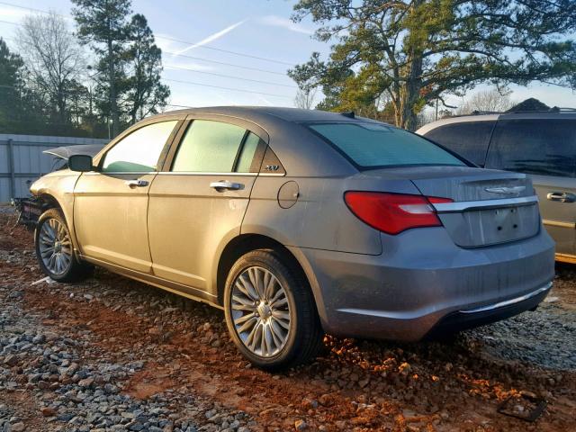 1C3CCBCB9CN284558 - 2012 CHRYSLER 200 LIMITE GRAY photo 3