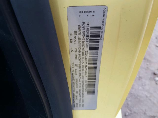 3VWPW3AG3AM023021 - 2010 VOLKSWAGEN NEW BEETLE Gelb Foto 10