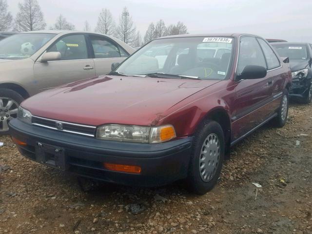 1HGCB7245NH013152 - 1992 HONDA ACCORD DX MAROON photo 2