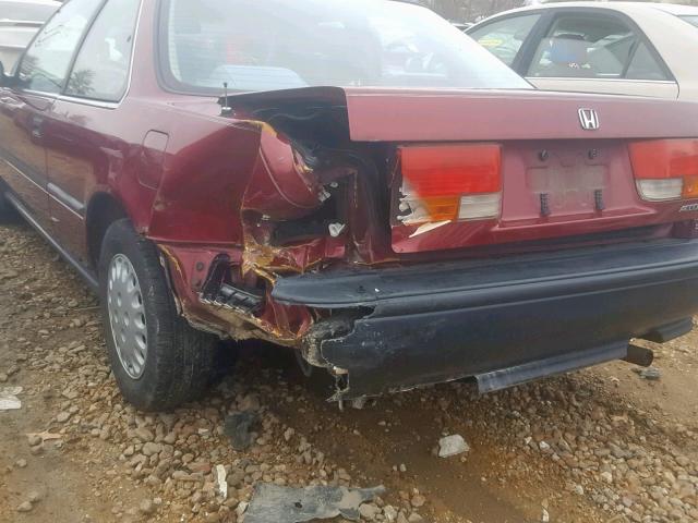 1HGCB7245NH013152 - 1992 HONDA ACCORD DX MAROON photo 9