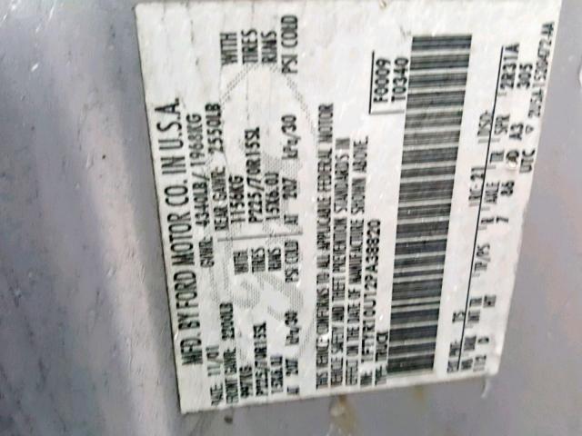 1FTYR10U12PA38820 - 2002 FORD RANGER GRAY photo 10