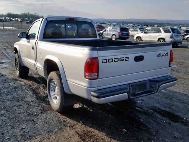 1B7GG36NX2S502245 - 2002 DODGE DAKOTA SPO SILVER photo 3