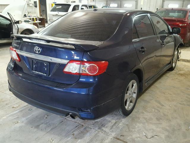 2T1BU4EE4BC697125 - 2011 TOYOTA COROLLA S BLUE photo 4