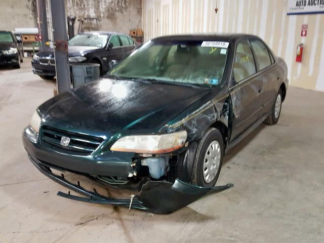 1HGCF86631A076654 - 2001 HONDA ACCORD VAL GREEN photo 2