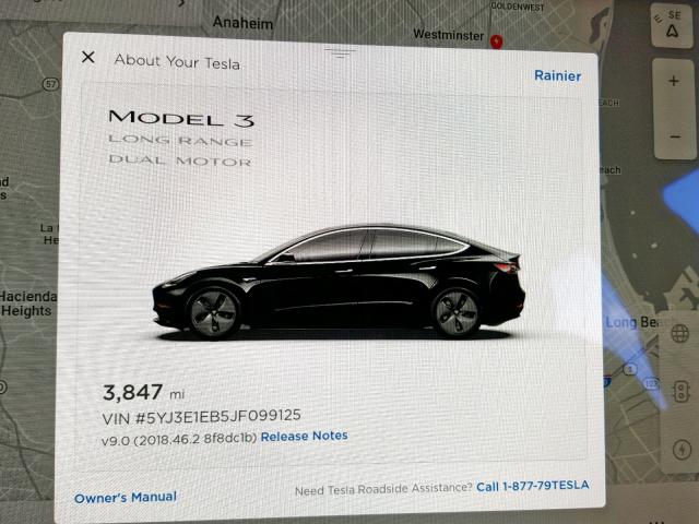 5YJ3E1EB5JF099125 - 2018 TESLA MODEL 3 BLACK photo 8