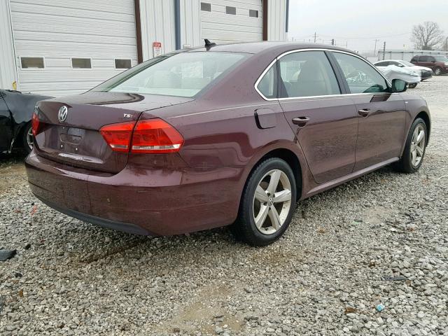 1VWAS7A37EC023956 - 2014 VOLKSWAGEN PASSAT S MAROON photo 4