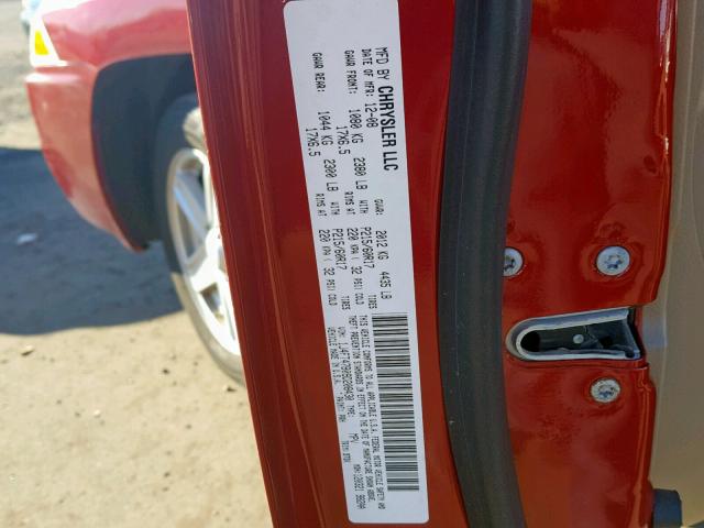 1J4FT47B09D208430 - 2009 JEEP COMPASS SP RED photo 10