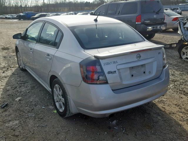 3N1AB6APXCL721949 - 2012 NISSAN SENTRA 2.0 SILVER photo 3