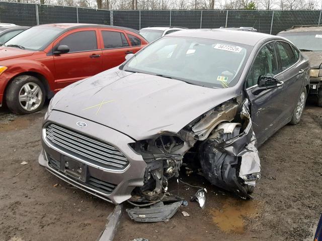 3FA6P0G76DR147170 - 2013 FORD FUSION S GRAY photo 2