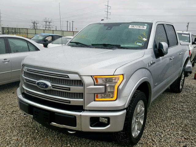 1FTEW1EG7HFB81459 - 2017 FORD F150 SUPER SILVER photo 2