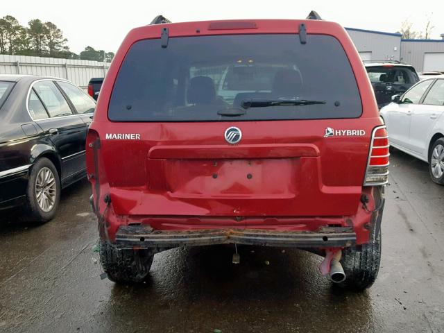 4M2CU39H27KJ16563 - 2007 MERCURY MARINER HE RED photo 9