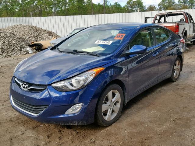 KMHDH4AE6DU620177 - 2013 HYUNDAI ELANTRA GL BLUE photo 2