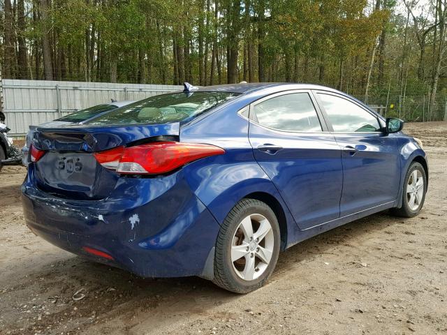 KMHDH4AE6DU620177 - 2013 HYUNDAI ELANTRA GL BLUE photo 4