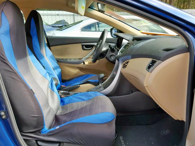 KMHDH4AE6DU620177 - 2013 HYUNDAI ELANTRA GL BLUE photo 5