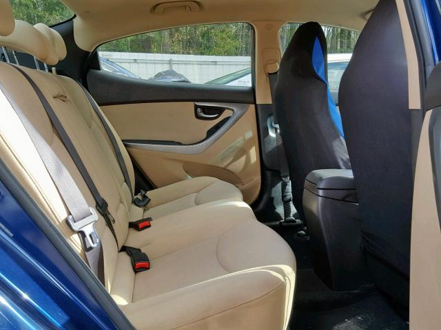 KMHDH4AE6DU620177 - 2013 HYUNDAI ELANTRA GL BLUE photo 6