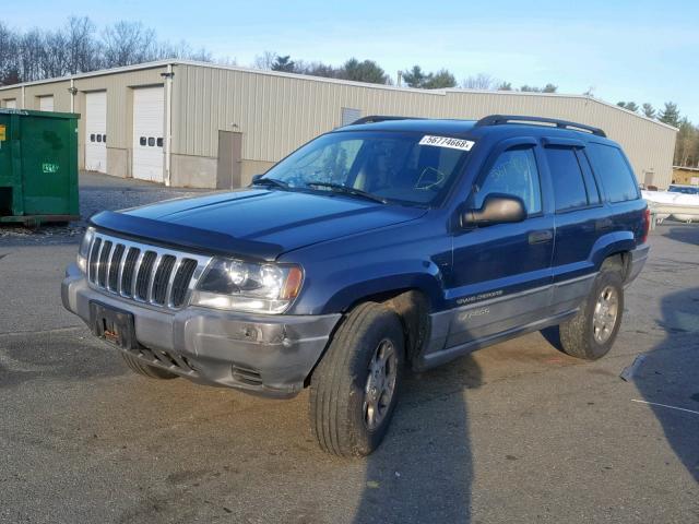 1J4GW48S82C257140 - 2002 JEEP GRAND CHER BLUE photo 2