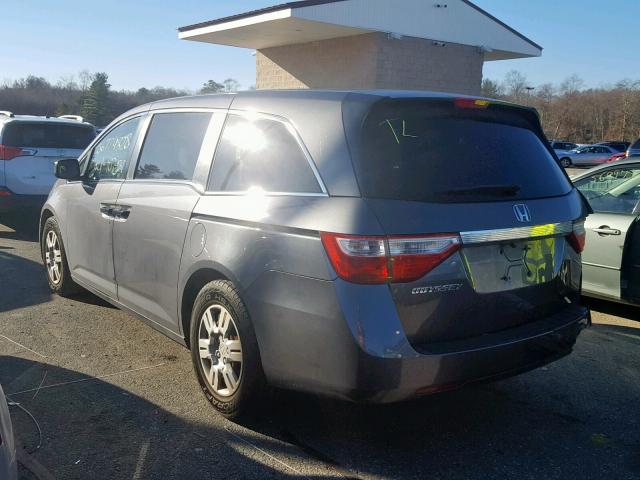 5FNRL5H23BB065186 - 2011 HONDA ODYSSEY LX GRAY photo 3