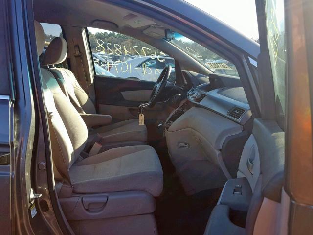 5FNRL5H23BB065186 - 2011 HONDA ODYSSEY LX GRAY photo 5