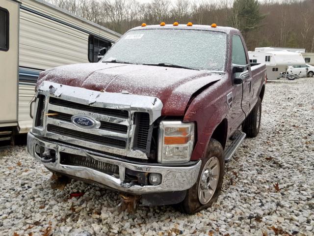 1FTWF31R98EC44767 - 2008 FORD F350 SRW S MAROON photo 2