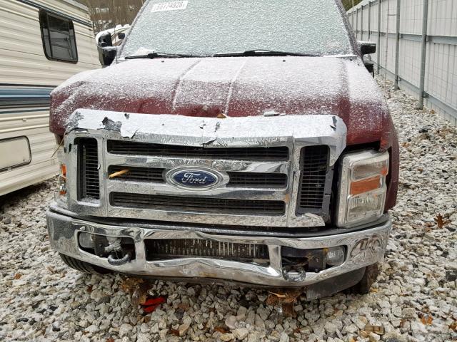 1FTWF31R98EC44767 - 2008 FORD F350 SRW S MAROON photo 7