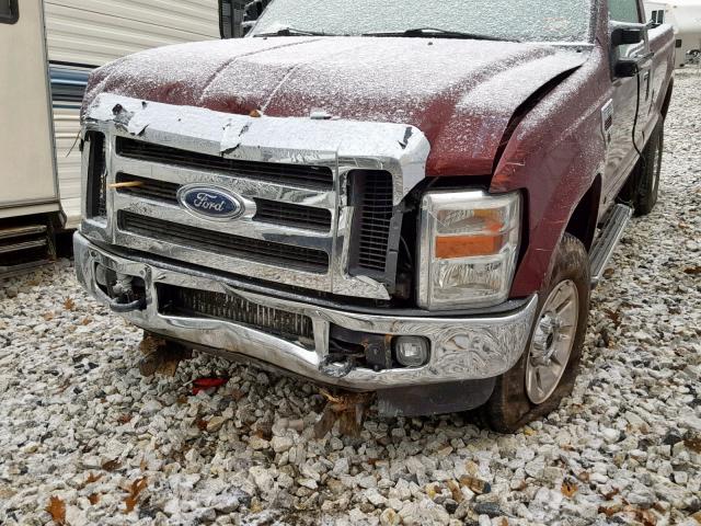 1FTWF31R98EC44767 - 2008 FORD F350 SRW S MAROON photo 9