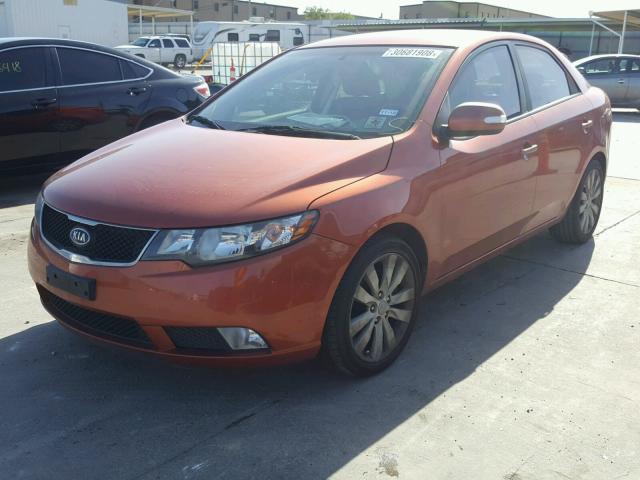 KNAFW4A36A5140385 - 2010 KIA FORTE SX ORANGE photo 2