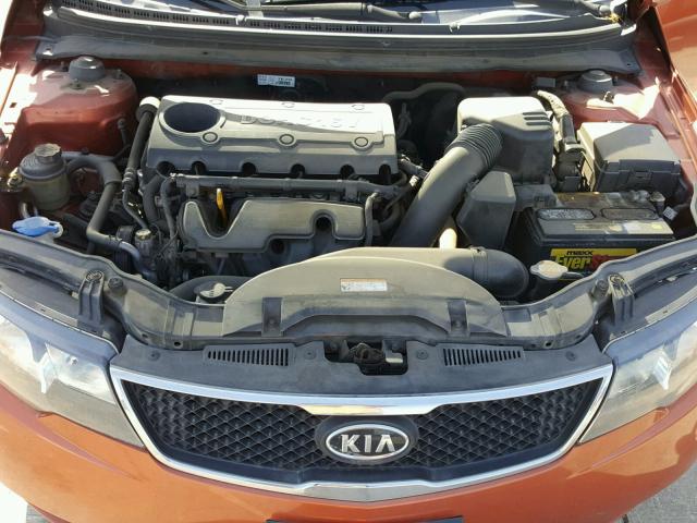 KNAFW4A36A5140385 - 2010 KIA FORTE SX ORANGE photo 7