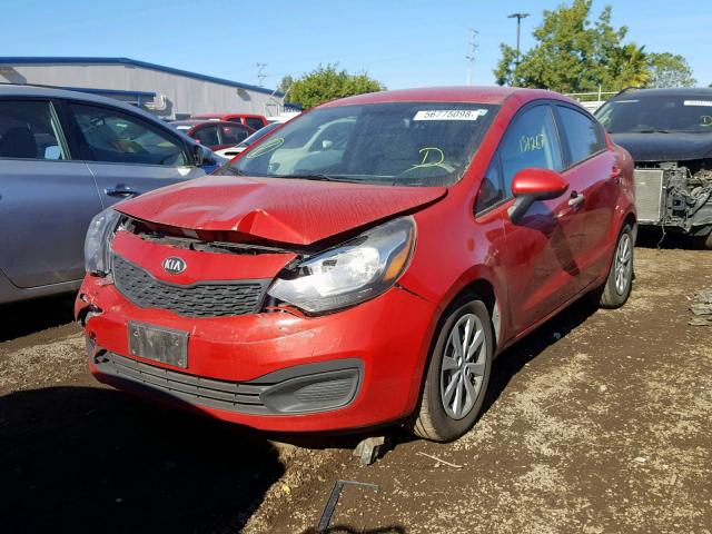 KNADM4A36D6252180 - 2013 KIA RIO LX RED photo 2