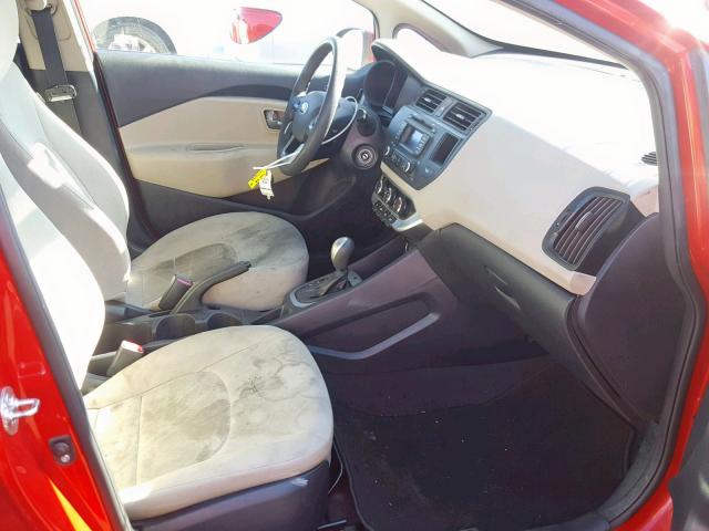 KNADM4A36D6252180 - 2013 KIA RIO LX RED photo 5