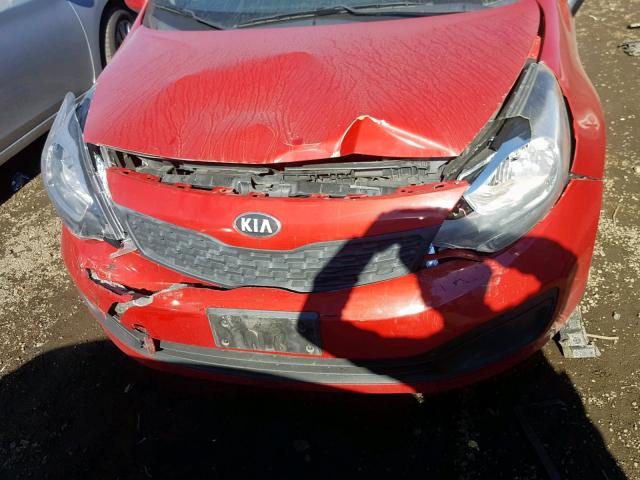 KNADM4A36D6252180 - 2013 KIA RIO LX RED photo 7