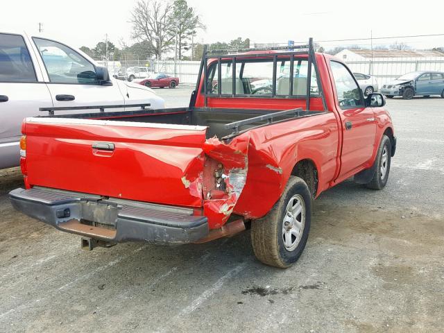 5TENL42N03Z202760 - 2003 TOYOTA TACOMA RED photo 4