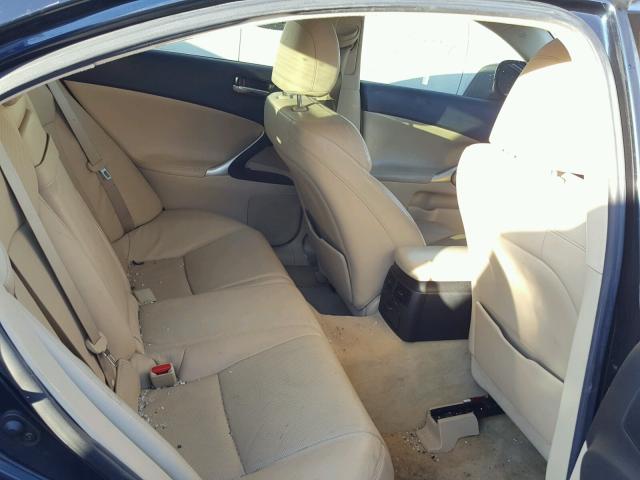 JTHBK262262015229 - 2006 LEXUS IS 250 BLUE photo 6