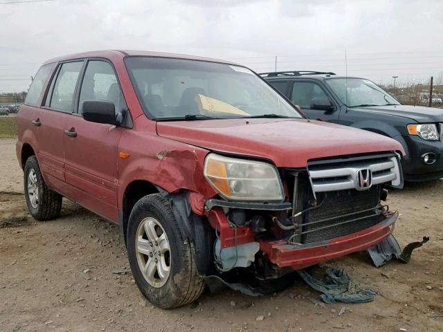 2HKYF18126H511371 - 2006 HONDA PILOT LX MAROON photo 1