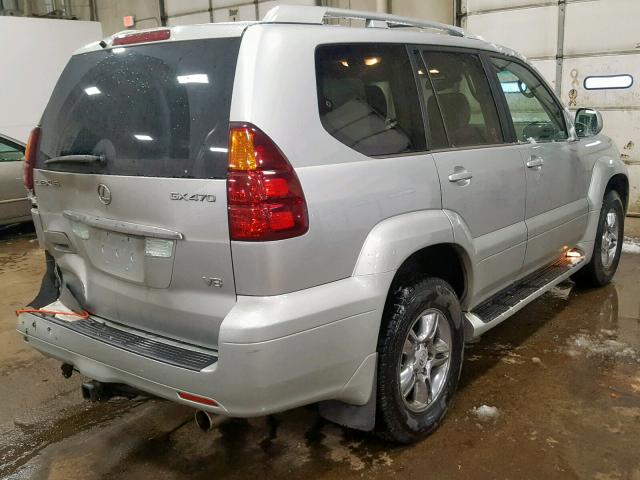 JTJBT20X150095701 - 2005 LEXUS GX 470 SILVER photo 4