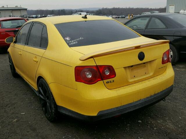 3VWWJ71K77M158677 - 2007 VOLKSWAGEN JETTA GLI YELLOW photo 3