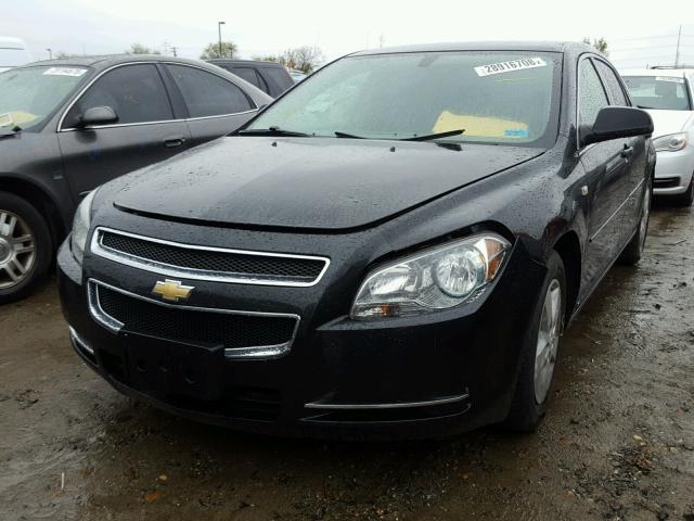 1G1ZG57B584302825 - 2008 CHEVROLET MALIBU LS BLACK photo 2