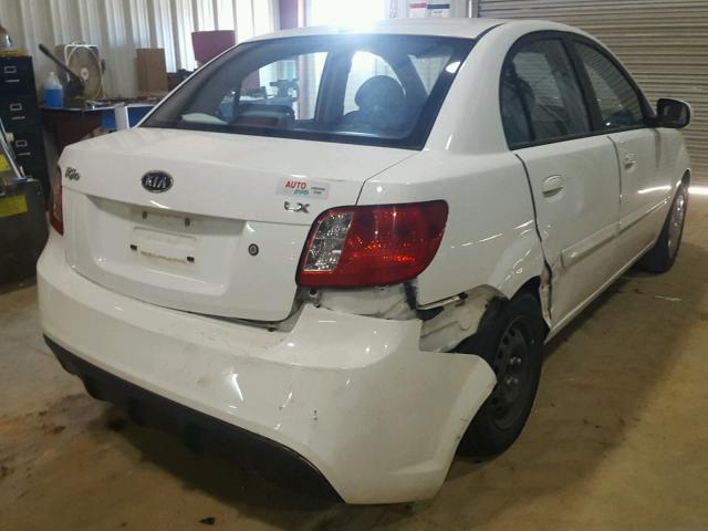 KNADH4A31B6954800 - 2011 KIA RIO BASE WHITE photo 4