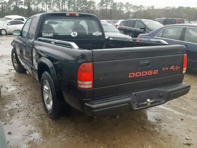 1B7GL22Z0XS117864 - 1999 DODGE DAKOTA BLACK photo 3