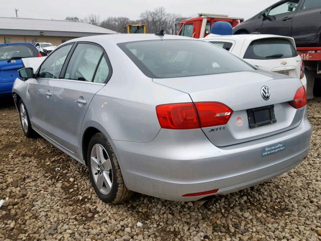 3VWLL7AJXDM441669 - 2013 VOLKSWAGEN JETTA TDI SILVER photo 3