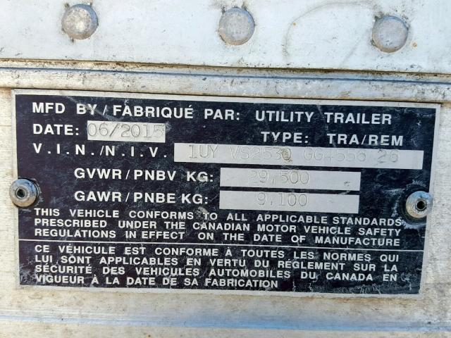1UYVS2530GG455626 - 2016 UTILITY TRAILER Ağ foto 10