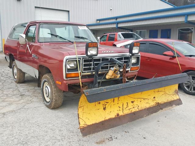 1B4HW12T1FS540594 - 1985 DODGE RAMCHARGER BURGUNDY photo 1