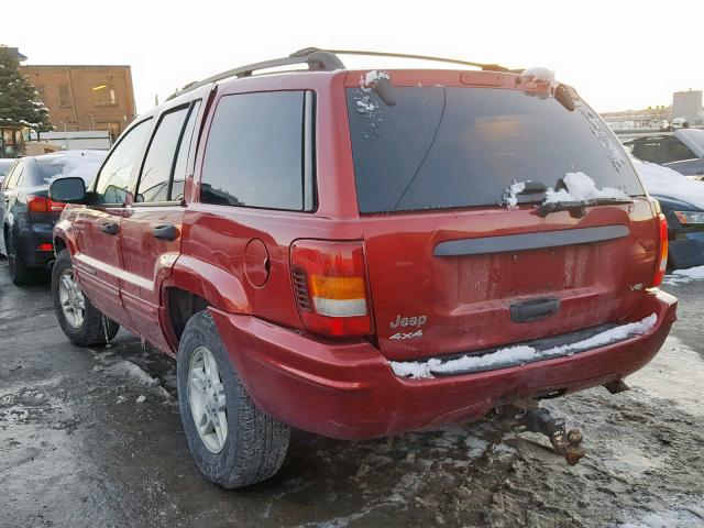 1J4GW48N94C126831 - 2004 JEEP GRAND CHER RED photo 3